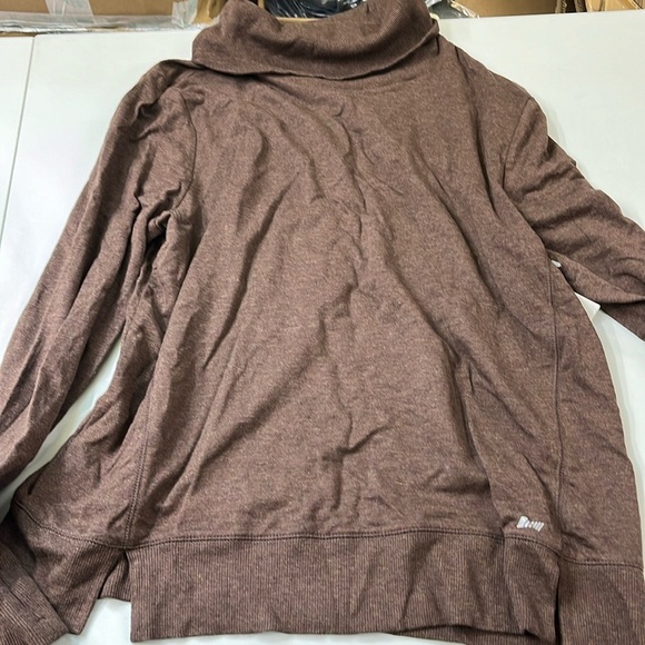NWT Women’s Studio Terry Long Sleeve Funnel Neck Sweatshirt L Space Dye Brown - Picture 3 of 4